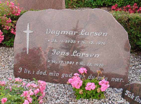 Jens Larsen. Karup Kirkegård