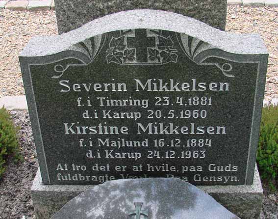 Severin Mikkelsen,Karup Kirkegård