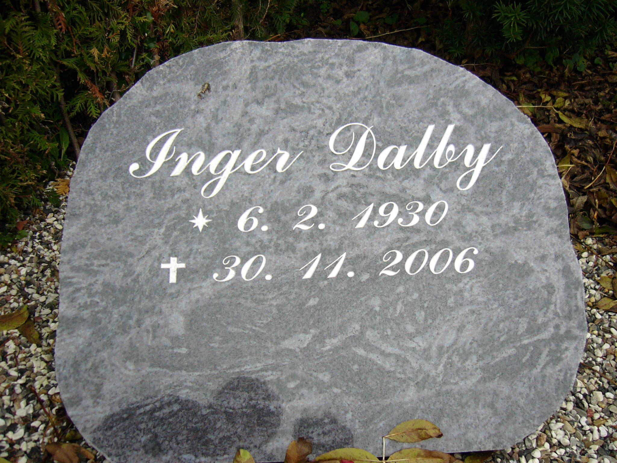 Inger Emilie Dalby. Uth Kirkegård