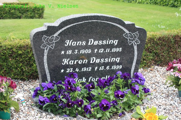 Hans Christian Jensen-Karen Sofie Hansen. Grathe Kirkegård