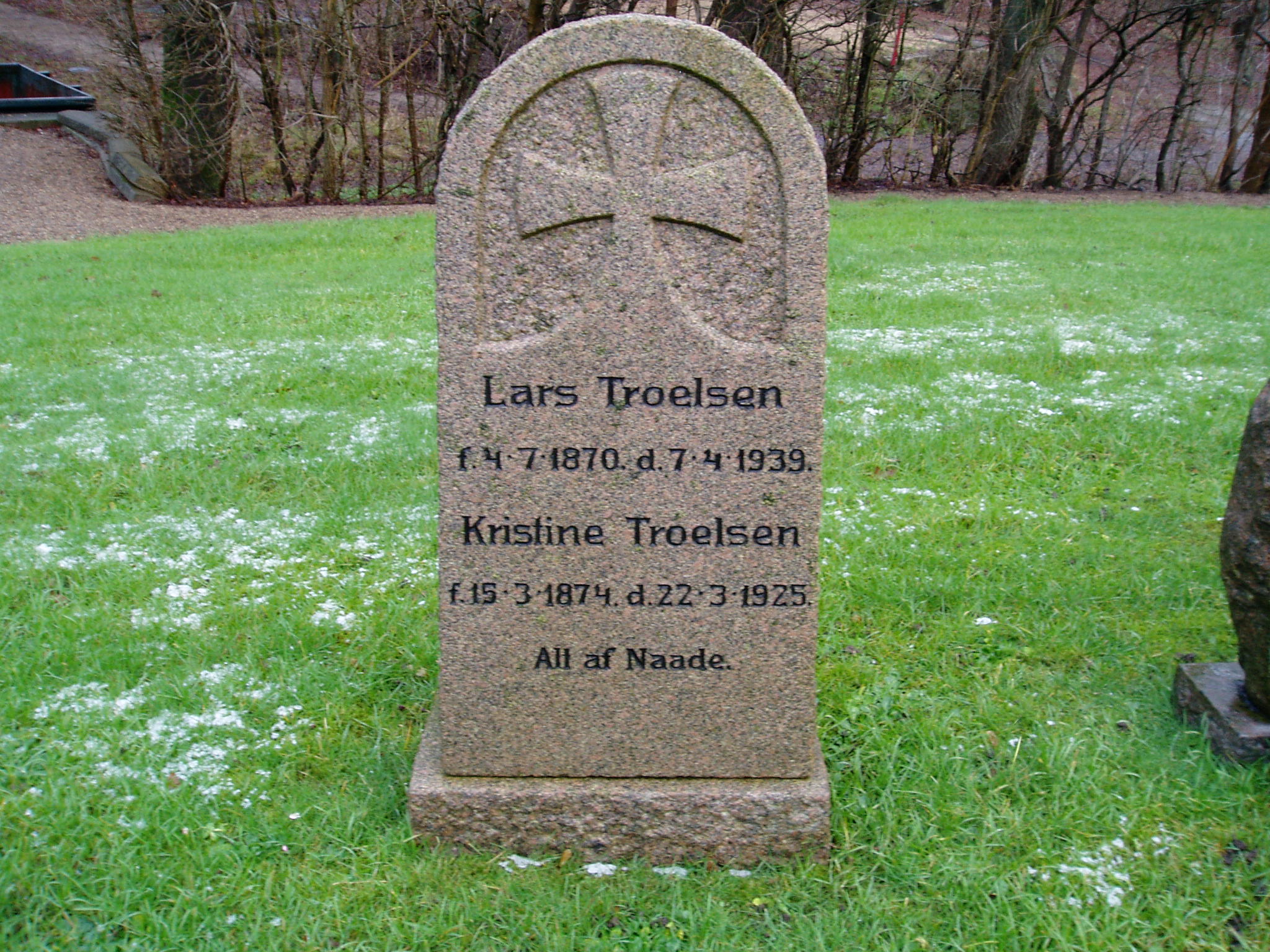 Lars Troelsen-Christine Larsen. Thorning Kirkegård