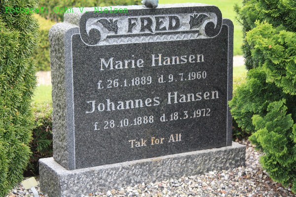 Johannes_Marie Hansen. Grathe kirkegård
