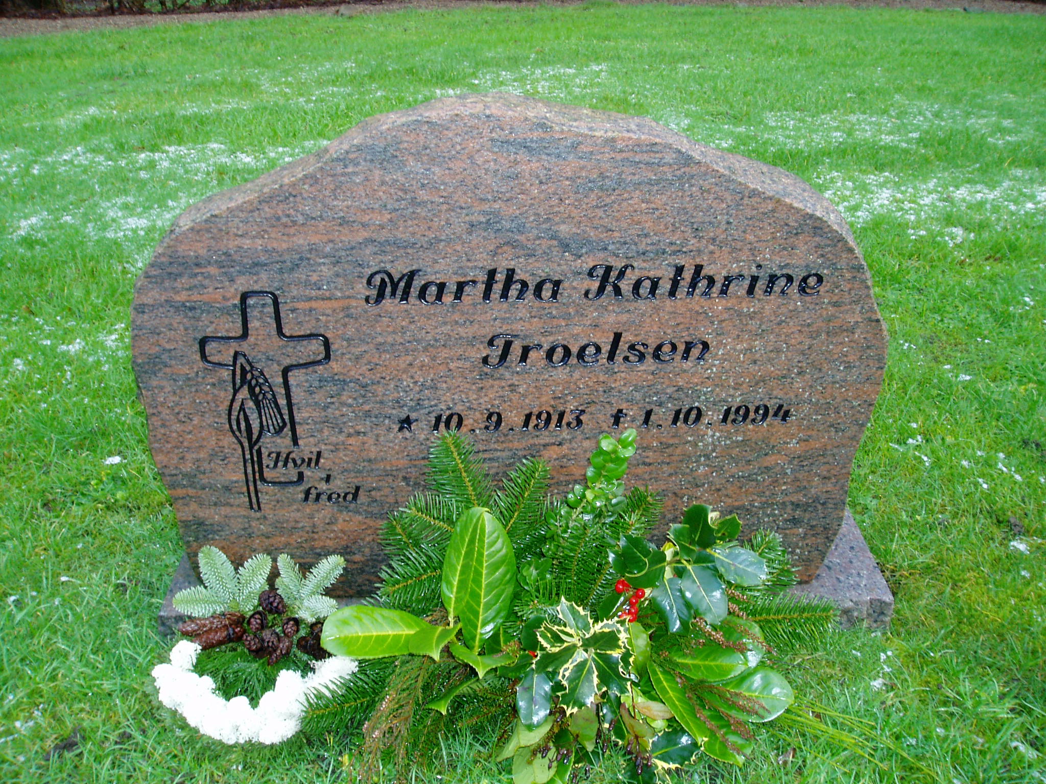 Martha Kathrine Troelsen. Thorning Kirkegård